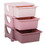 3 Tier Kids Storage Unit Dresser Tower with Drawers Chest Toy Organizer for Bedroom Nursery Kindergarten Living Room for Boys Girls Toddlers, Pink W2225P154795