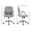 Velvet Home Office Chair, Button Tufted Desk Chair with Padded Armrests, Adjustable Height and Swivel Wheels, Gray W2225P155074