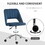 Modern Mid Back Office Chair with Velvet Fabric, Swivel Computer Armless Desk Chair with Hollow Back Design for Home Office, Blue W2225P155586