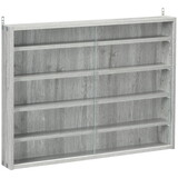 5-Tier Display Cabinet, Glass Display Case with 2 Doors and Adjustable Shelves, Wall-Mounted, Grey W2225P155587