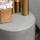 Round Side Table, Lightweight Accent Table with Concrete Finish, Nightstand with 4 Adjustable Feet for Indoor, Outdoor, Light Grey W2225P155591
