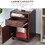 Mobile Storage Cabinet Organizer with Drawer and Cabinet, Printer Stand with Castors, Brown W2225P155594