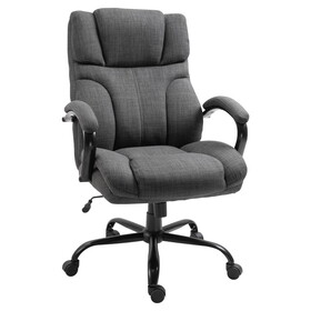 500lbs Big and Tall Office Chair with Wide Seat, Ergonomic Executive Computer Chair with Adjustable Height, Swivel Wheels and Linen Finish, Dark Grey W2225P155595