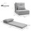 Convertible Flip Chair, Floor Lazy Sofa, Folding Upholstered Couch Bed with Adjustable Backrest, Metal Frame and Pillows for Living Room Bedroom, Light Grey W2225P155598