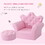 Kids Sofa Set, Children's Upholstered Sofa with Footstool, Princess Sofa with Diamond Decorations, Baby Sofa Chair for Toddlers, Girls, Pink W2225P155607