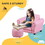 Kids Sofa Set with Footstool, Upholstered Armchair for Kids 18M+, Baby Sofa for Playroom, Children's Bedroom, Nursery Room, Pink W2225P155608