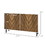 HOMCOM Modern Kitchen Sideboard Buffet Cabinet with Adjustable Shelves, 48" Coffee Bar Cabinet with Chevron Doors and Pine Wood Legs, Brown W2225P156076