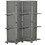 HOMCOM 4-Panel Folding Room Divider, 5.6 ft Freestanding Paulownia Wood Privacy Screen Panel with Storage Shelves for Bedroom or Office, Gray W2225P156079