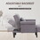 HOMCOM 2-in-1 Chaise Lounge Indoor with Rolled Armrest, Nailhead Trim and Button Tufting, Adjustable Velvet Fabric Upholstered Sofa for Bedroom and Living Room, Grey W2225P156082