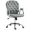 Vinsetto PU Leather Home Office Chair, Button Tufted Desk Chair with Padded Armrests, Adjustable Height and Swivel Wheels, Gray W2225P156088