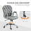 Vinsetto PU Leather Home Office Chair, Button Tufted Desk Chair with Padded Armrests, Adjustable Height and Swivel Wheels, Gray W2225P156088