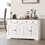 HOMCOM Sideboard, Buffet Cabinet with 2 Drawers, 2Storage Cabinets, 4 Barn-Style Doors and Adjustable Shelves, Farmhouse Buffet Table with Storage, Wood Grain Top, White W2225P156095