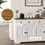 HOMCOM Sideboard, Buffet Cabinet with 2 Drawers, 2Storage Cabinets, 4 Barn-Style Doors and Adjustable Shelves, Farmhouse Buffet Table with Storage, Wood Grain Top, White W2225P156095