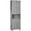 HOMCOM Tall Narrow Bathroom Storage Cabinet with Doors and Shelf Adjustability, Freestanding Bathroom Linen Cabinet with 2 Cabinets and Countertop, Bathroom Floor Cabinet, Gray W2225P156105