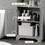 HOMCOM Tall Narrow Bathroom Storage Cabinet with Doors and Shelf Adjustability, Freestanding Bathroom Linen Cabinet with 2 Cabinets and Countertop, Bathroom Floor Cabinet, Gray W2225P156105