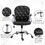 Vinsetto PU Leather Home Office Chair, Button Tufted Desk Chair with Padded Armrests, Adjustable Height and Swivel Wheels, Black W2225P156106
