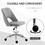 Vinsetto Modern Mid Back Office Chair with Velvet Fabric, Swivel Computer Armless Desk Chair with Hollow Back Design for Home Office, Grey W2225P156111