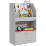 Qaba Toy Storage Cabinet, Kids Bookcase Children's Bookshelf for Kids Room, Bedroom, Playroom, Nursery, Gray W2225P156293