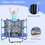 Qaba 4.6' Trampoline for Kids, 55 inch Toddler Trampoline with Safety Enclosure & Ball Pit for Indoor or Outdoor Use, Built for Kids 3-10 Years, Blue W2225P156306