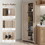 HOMCOM 72" Freestanding 4-Door Kitchen Pantry, Storage Cabinet Organizer with 4-Tiers, and Adjustable Shelves, Natural W2225P156379