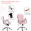 Vinsetto Velvet Home Office Chair, Button Tufted Desk Chair with Padded Armrests, Adjustable Height and Swivel Wheels, Pink W2225P156384