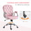 Vinsetto Velvet Home Office Chair, Button Tufted Desk Chair with Padded Armrests, Adjustable Height and Swivel Wheels, Pink W2225P156384