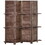 HOMCOM 4-Panel Folding Room Divider, 5.6 ft Freestanding Paulownia Wood Privacy Screen Panel with Storage Shelves for Bedroom or Office, Walnut W2225P156394