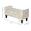 HOMCOM 41" Ottoman Bench, Modern Linen Armed Entryway Bench, Signature Print with Cream White Parchment Background W2225P157902