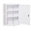 kleankin 16" x 21" Wall Medicine Cabinet with Lock, 3 Tier Steel Locking Wall Cabinet for Bathroom, Kitchen with 2 Keys, White W2225P157906