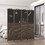 HOMCOM 4-Panel Folding Room Divider with Blackboard, 5.5 ft Tall Freestanding Privacy Screen Panels for Bedroom or Office, Walnut Brown W2225P157911