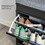 HOMCOM Modern Shoe Rack Bench for Entryway, Storage Organizer with Cushion, 2 Drawers, Adjustable Shelf, Holds 8 Pairs, Black W2225P157923