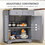 HOMCOM Sideboard Buffet Cabinet, Double Door Kitchen Cabinet, Coffee Bar Storage with 2 Drawers, Adjustable Shelf for Living Room and Hallway, Gray W2225P160346