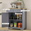 HOMCOM Sideboard Buffet Cabinet, Double Door Kitchen Cabinet, Coffee Bar Storage with 2 Drawers, Adjustable Shelf for Living Room and Hallway, Gray W2225P160346