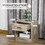 HOMCOM Side Table, Small End Table with Storage Shelf and Drawer, Modern Bedside Table for Bedroom or Living Room, Gray Wood Grain W2225P160347
