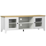 HOMCOM Modern TV Stand, Entertainment Center with Shelves and Cabinets for Flatscreen TVs up to 60