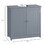 HOMCOM Under Sink Bathroom Cabinet with 2 Doors and Shelf, Pedestal Sink Bathroom Vanity Cabinet, Gray W2225P160354