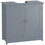 HOMCOM Under Sink Bathroom Cabinet with 2 Doors and Shelf, Pedestal Sink Bathroom Vanity Cabinet, Gray W2225P160354