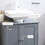 HOMCOM Under Sink Bathroom Cabinet with 2 Doors and Shelf, Pedestal Sink Bathroom Vanity Cabinet, Gray W2225P160354