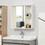 kleankin 31.5" x 25.5" Bathroom Medicine Cabinet with Mirror, Storage Shelf, over Toilet Bathroom Cabinet Wall Mounted for Living Room and Laundry Room, White W2225P160359
