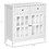 HOMCOM Sideboard Buffet Cabinet, Kitchen Cabinet with 2 Drawers and Glass Doors, Accent Cabinet for Living Room, White W2225P160360