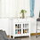 HOMCOM Sideboard Buffet Cabinet, Kitchen Cabinet with 2 Drawers and Glass Doors, Accent Cabinet for Living Room, White W2225P160360