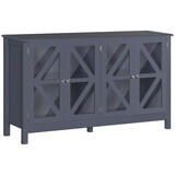 HOMCOM Sideboard, Buffet Cabinet with Tempered Glass Doors and Adjustable Storage Shelf, Credenza, Grey W2225P160361