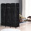 HOMCOM 6' Tall Wicker Weave 4 Panel Room Divider Privacy Screen - Black W2225P160363