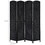 HOMCOM 6' Tall Wicker Weave 4 Panel Room Divider Privacy Screen - Black W2225P160363