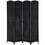 HOMCOM 6' Tall Wicker Weave 4 Panel Room Divider Privacy Screen - Black W2225P160363