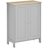 HOMCOM Storage Cabinet, Double Door Cupboard with 2 Adjustable Shelves, for Living Room, Bedroom, or Hallway, Grey W2225P160368