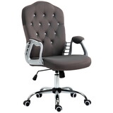 Vinsetto Home Office Chair, Velvet Computer Chair, Button Tufted Desk Chair with Swivel Wheels, Adjustable Height, and Tilt Function, Dark Gray W2225P160369