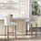 HOMCOM Modern Bar Stools, Tufted Upholstered Barstools, Pub Chairs with Back, Rubber Wood Legs for Kitchen, Dinning Room, Set of 2, Beige W2225P160371