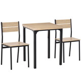 HOMCOM 3 Piece Dining Table Set for 2, Modern Kitchen Table and Chairs, Dining Room Set for Breakfast Nook, Small Space, Apartment, Space Saving W2225P160421