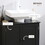HOMCOM Under Sink Bathroom Cabinet with 2 Doors and Shelf, Pedestal Sink Bathroom Vanity Cabinet, Black W2225P160432